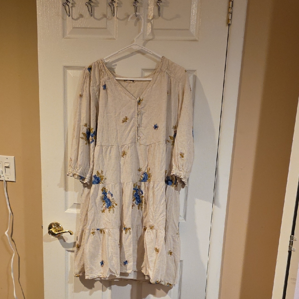 Floral Embroidered Women's Dress